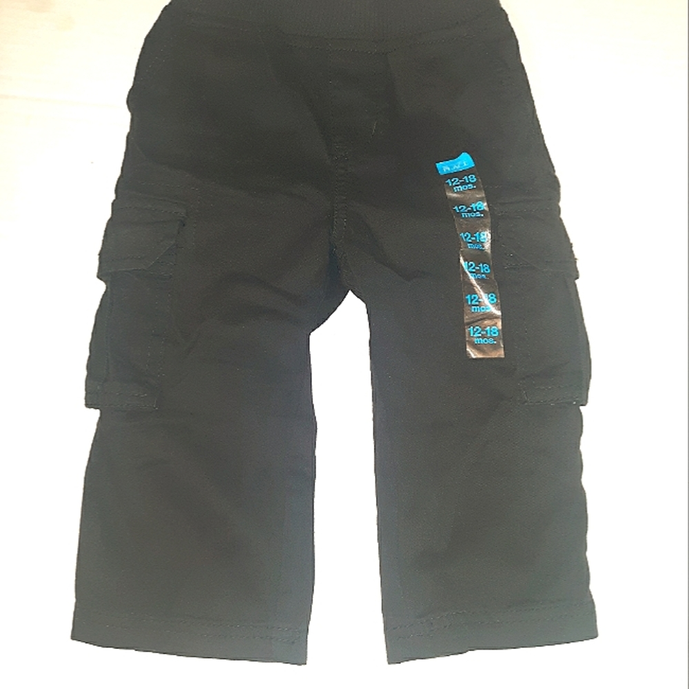 NWT The Children's Place- Black Cargo Pant Pull On